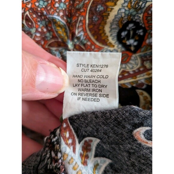 Anthropologie Fig & Flower Dress Womens S Dark Paisley Tunic Boho Hippie Comfy - Picture 11 of 13